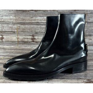Jil Sander Logo plaque Spazzolato Leather ankle boots sz 39 US 6.5 New $1449
